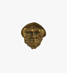 Vintage Brass Captain Smoking a Pipe Ashtray