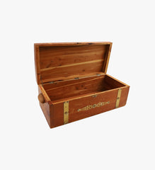 Vintage Cedar Wood Box with Ship on Top