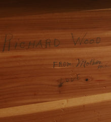 Vintage Cedar Wood Box with Ship on Top