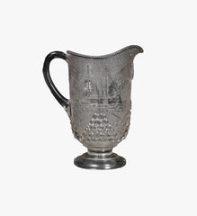 19th Century Admiral Dewey Commemorative Clear Glass Pitcher by Beatty- Brady Glass