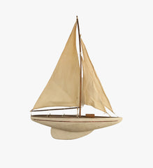 Vintage Cream Racing Sailboat