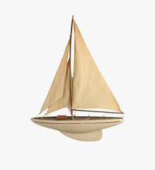 Vintage Cream Racing Sailboat