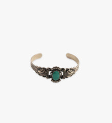 Fred Harvey Detail Cuff - Single Turquoise Stone