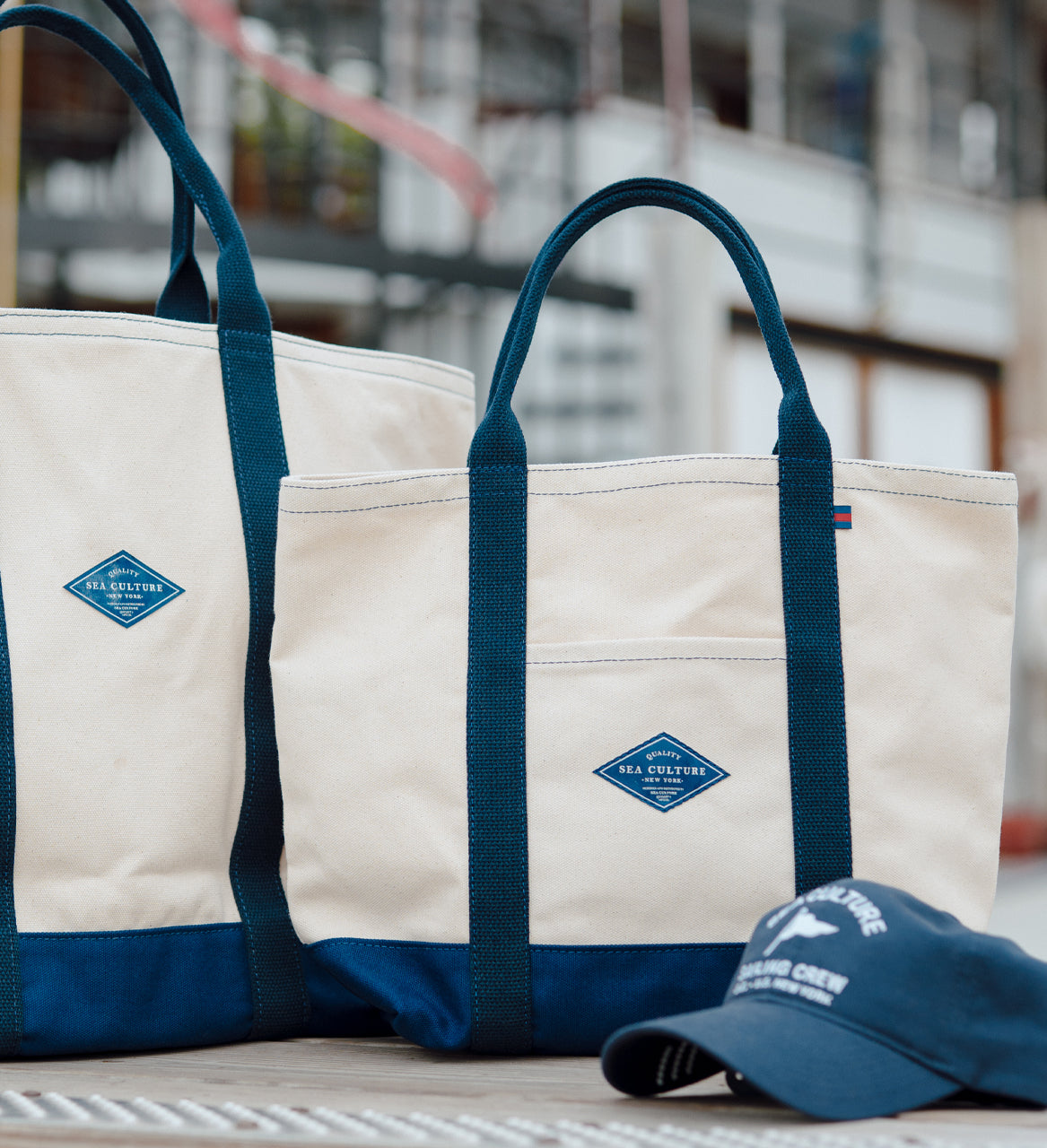 Day Tote - Navy and Natural