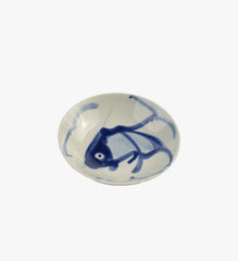 Vintage Hand-Painted Chinese Koi Fish Serving Bowl