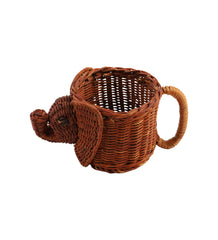 Item #39 Elephant Wicker Mug