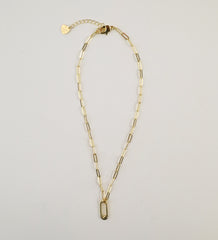 Small Link Chain with Paperclip Lock Necklace