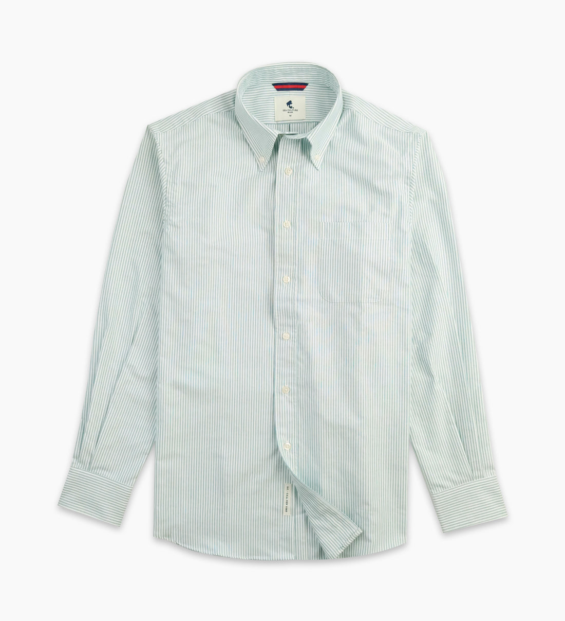 Men’s Coastal Oxford Button Down Shirt - Green Stripe
