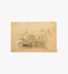 Vintage Jay Killian Original Pen & Ink Drawing on Paper
