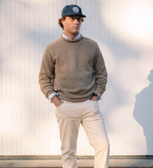 Newport Roll Neck Sweater in Marled Brown