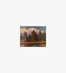 Vintage Mountain Oil Painting