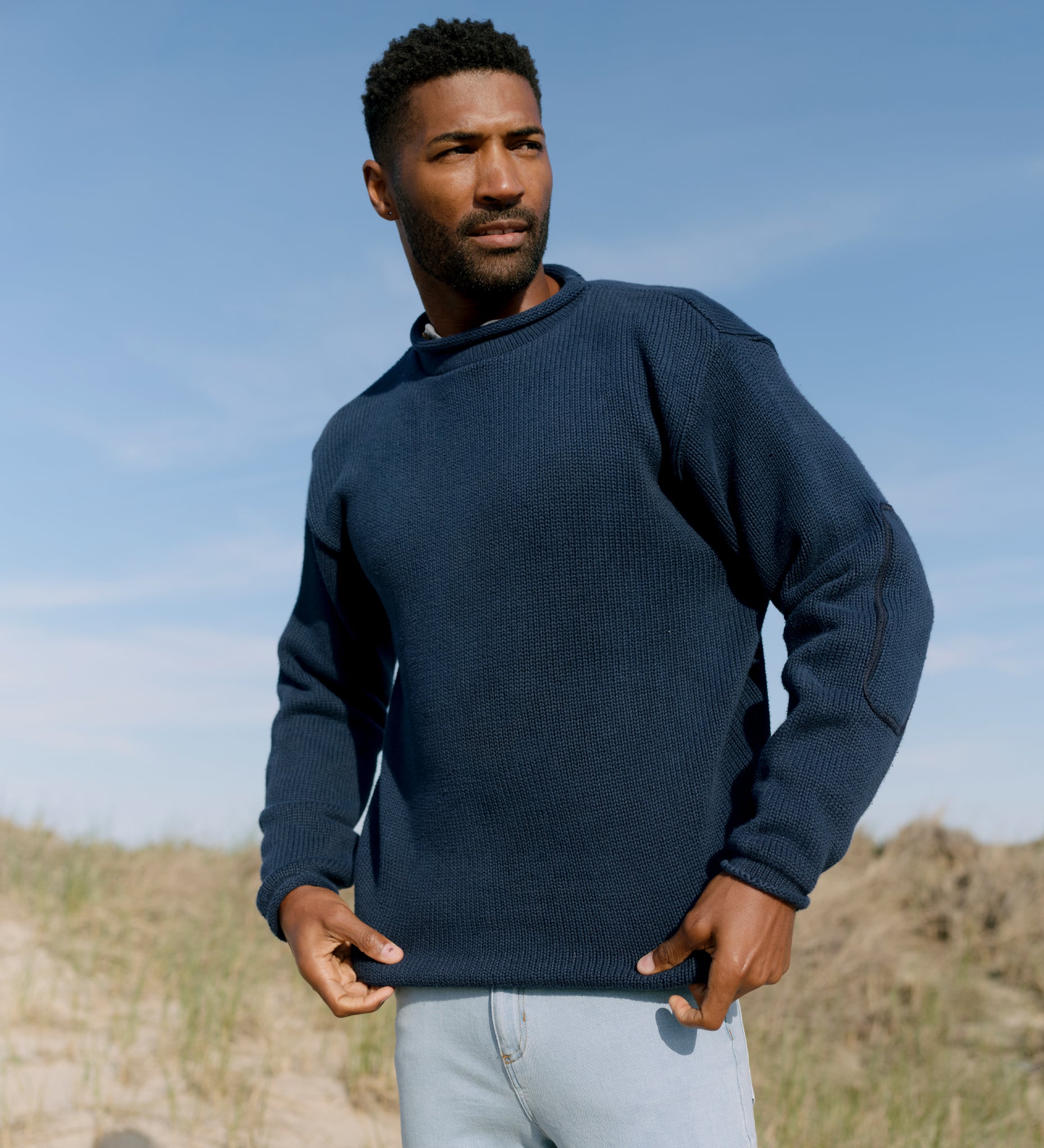 Newport Roll Neck Sweater in Navy – SEA CULTURE
