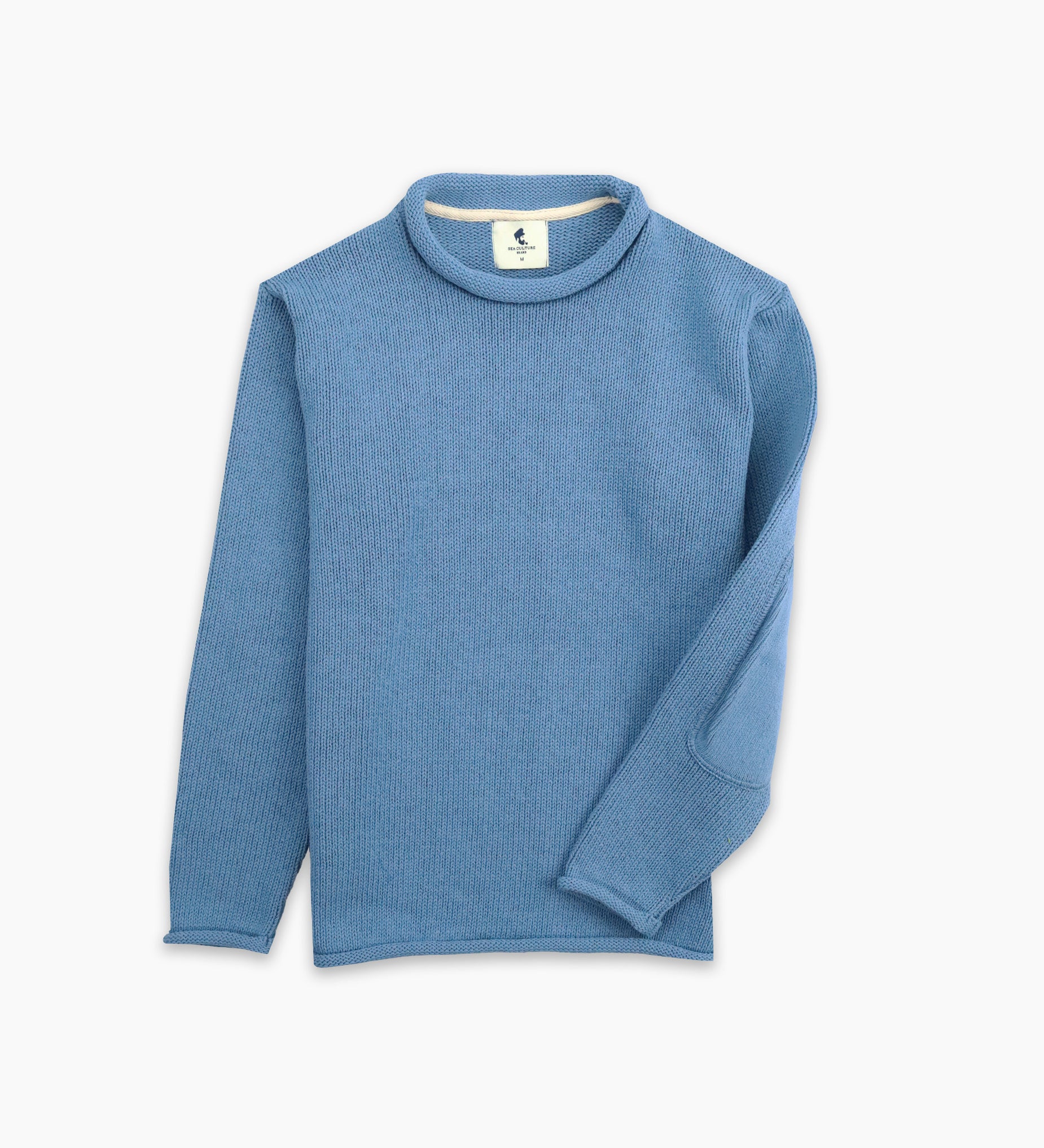 Newport Roll Neck Sweater in Ocean Blue