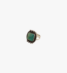 Turquoise in Sterling Silver Ring with Silver Dots Size 7.5