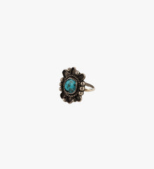 Vintage Turquoise Ring In Sterling Silver Size