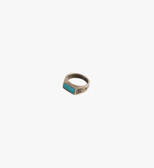 Turquoise Inlay Sterling Silver Ring Size 7