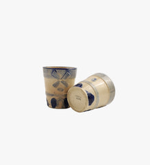Vintage Japanese Tea Cups with Hand Painted Dutch Windmill Design