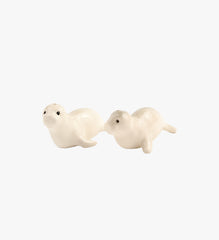 Vintage White Seal Salt & Pepper Shakers