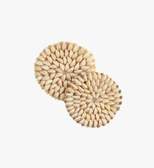 Vintage Set of 2 Shell Coasters - 5 Inches
