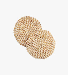 Vintage Small Shell Coasters Set of 2