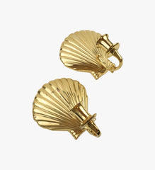 Solid Brass Shell Wall Candle Holders
