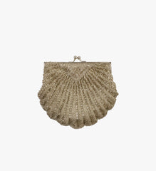 Vintage La Regale Shell Silver Beaded Purse