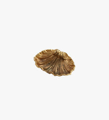 Vintage Gold Tone Shell Trinket Dish