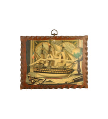 Item #114 Nautical Wood Ship Picture