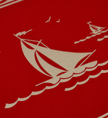 1950's Antique Red Atlas Sailboat Tray