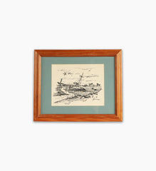 Item 003: Tidal Flatts Wellfleet Pen & Ink Framed M.H. Pratt