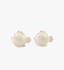 Vintage White Puffer Fish Salt & Pepper Shakers