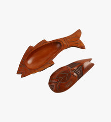 Vintage Wooden Fish Trinket Dish